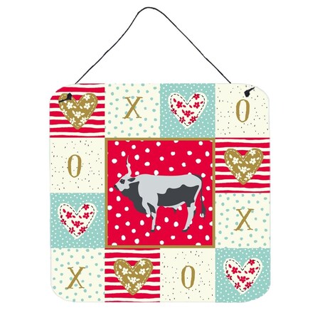 Carolines Treasures 6 x 6 in. Hungarian Grey Steppe Cow Love Wall or Door Hanging Prints CK5251DS66
